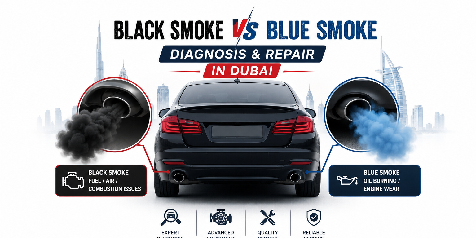 Black Smoke vs Blue Smoke Diagnosis & Repair in Dubai