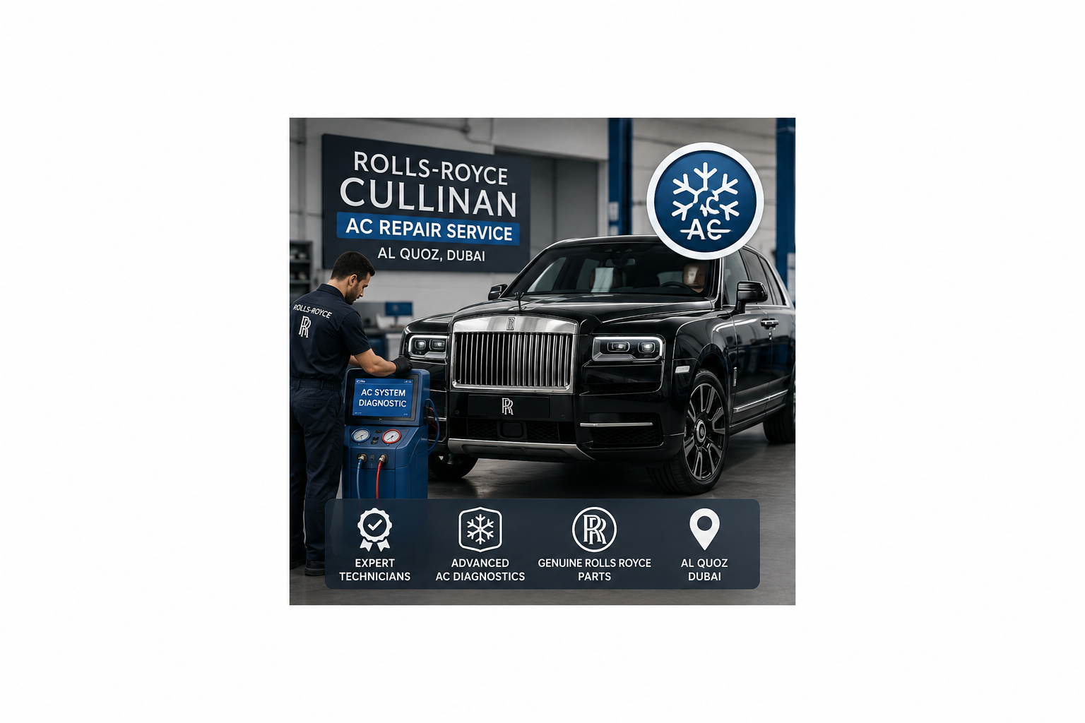 Best Rolls Royce Cullinan AC Repair Garage in Al Quoz Dubai