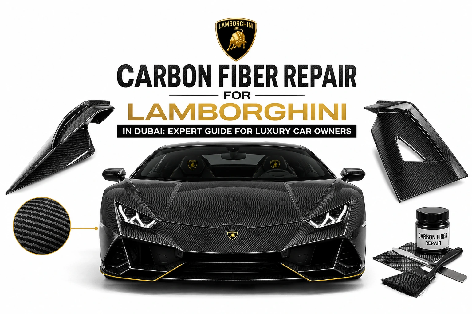 Carbon Fiber Repair for Lamborghini in Dubai
