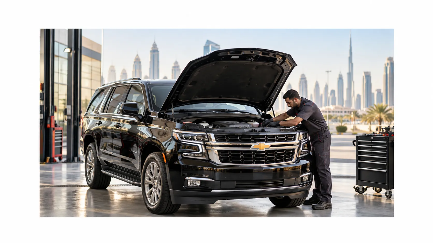 Chevrolet Tahoe Engine Oil Leak Repair in Dubai Chevrolet Tahoe Engine Oil Leak Repair in Dubai
