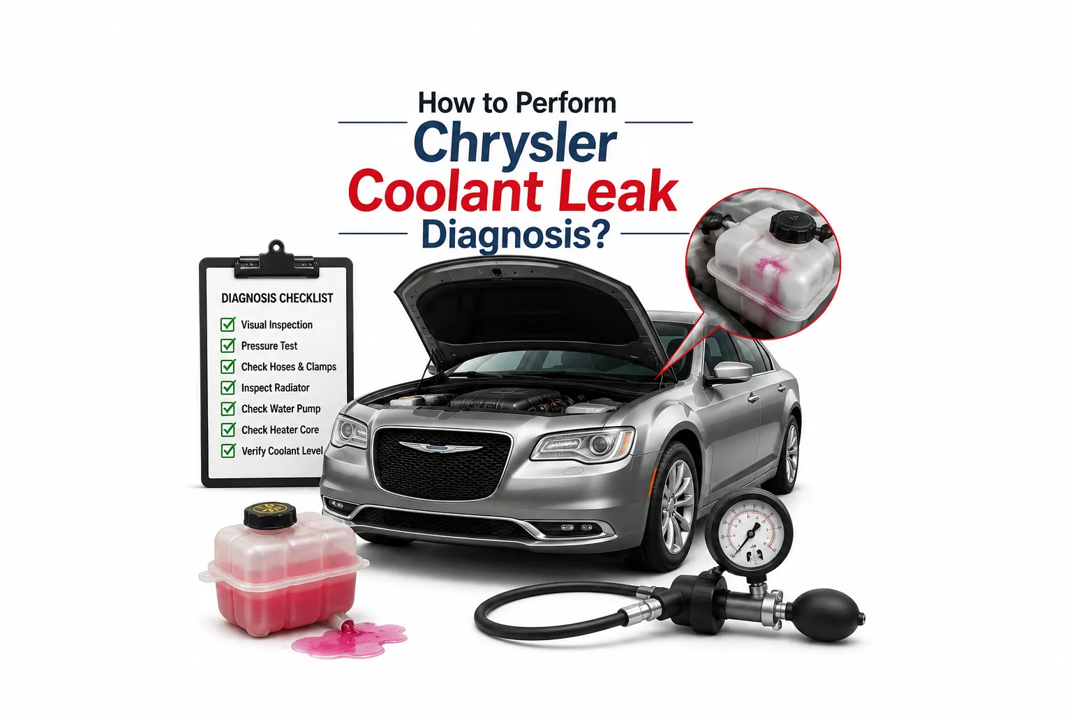 How to Perform Chrysler Coolant Leak Diagnosis How to Perform Chrysler Coolant Leak Diagnosis