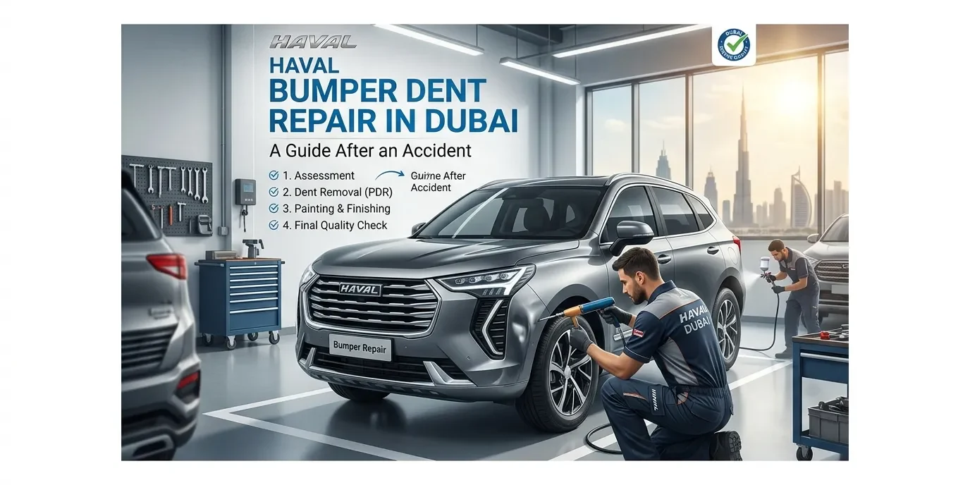 Haval Bumper Dent Repair in Dubai After an Accident Haval Bumper Dent Repair in Dubai After an Accident