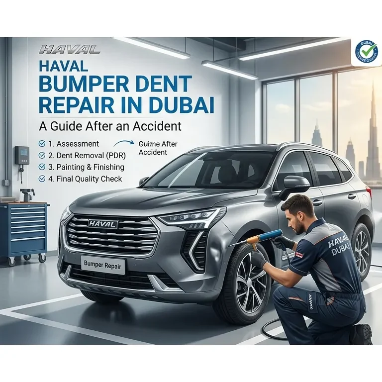 Haval Bumper Dent Repair in Dubai After an Accident Haval Bumper Dent Repair in Dubai After an Accident