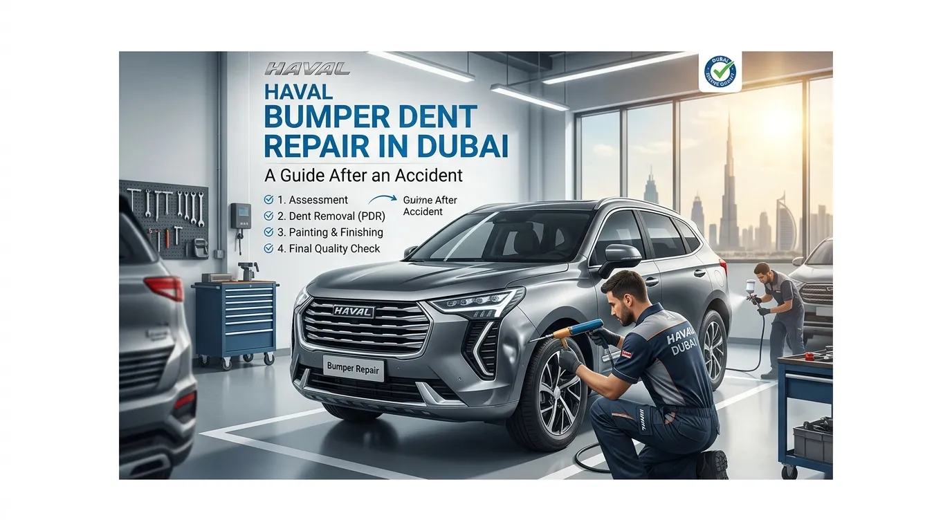 Haval Bumper Dent Repair in Dubai After an Accident Haval Bumper Dent Repair in Dubai After an Accident
